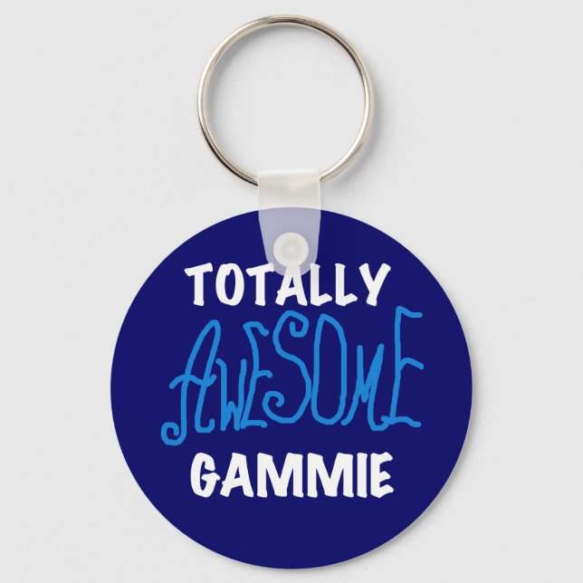 Totally Awesome Gammie Blue T-shirts and Gifts Keychain (Front)