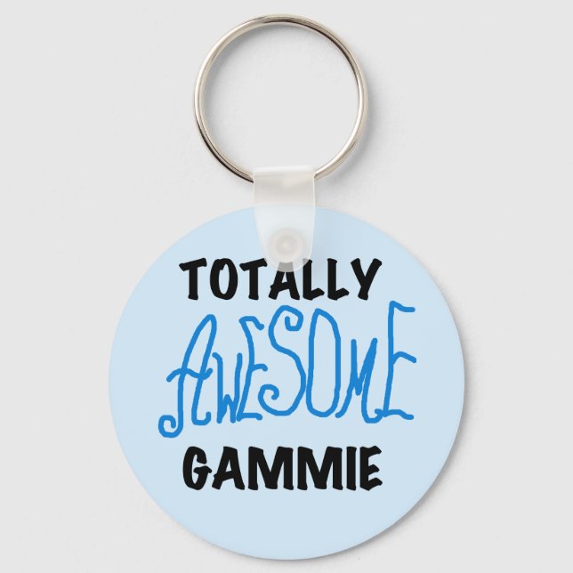Totally Awesome Gammie Blue Tshirts and Gifts Keychain (Front)
