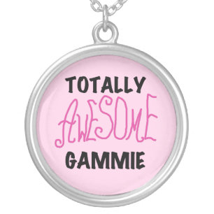 Totally Awesome Gammie Pink T-shirts and Gifts Silver Plated Necklace