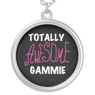 Totally Awesome Gammie Pink T-shirts and Gifts Silver Plated Necklace