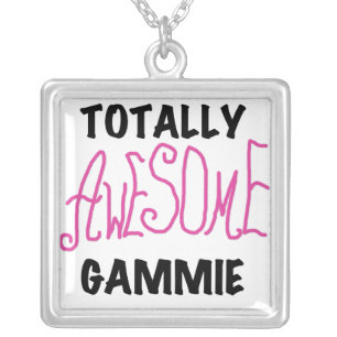 Totally Awesome Gammie Pink T-shirts and Gifts Silver Plated Necklace