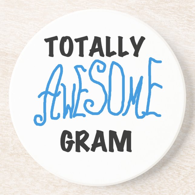 Totally Awesome Gram Blue Tshirts and Gifts Drink Coaster (Front)