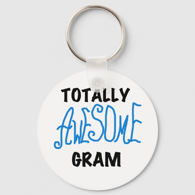 Totally Awesome Gram Blue Tshirts and Gifts Keychain (Front)
