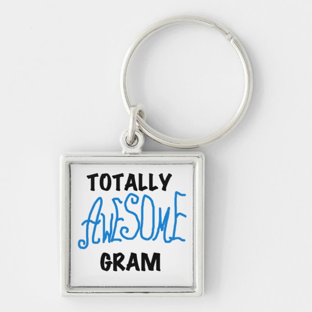 Totally Awesome Gram Blue Tshirts and Gifts Keychain (Front)