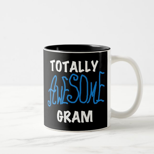 Totally Awesome Gram Blue Tshirts and Gifts Two-Tone Coffee Mug (Right)
