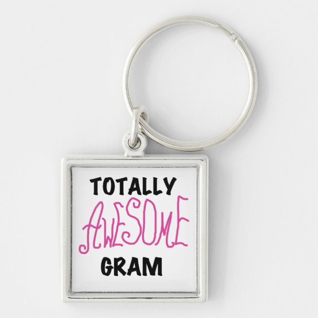Totally Awesome Gram Pink Tshirts and Gifts Keychain (Front)
