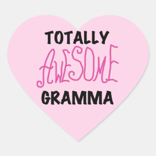 Totally Awesome Gramma Pink Tshirts Gifts Heart Sticker