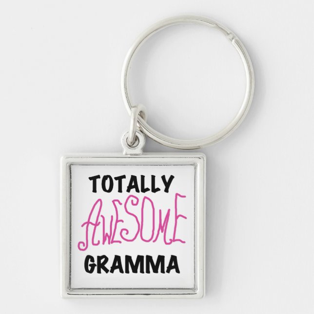 Totally Awesome Gramma Pink Tshirts Gifts Keychain (Front)