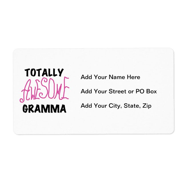 Totally Awesome Gramma Pink Tshirts Gifts Label (Front)