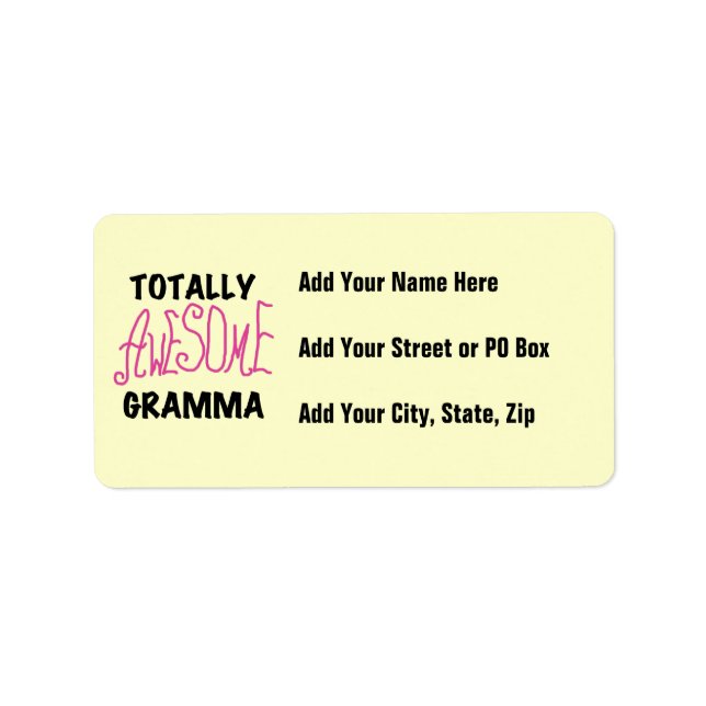 Totally Awesome Gramma Pink Tshirts Gifts Label (Front)