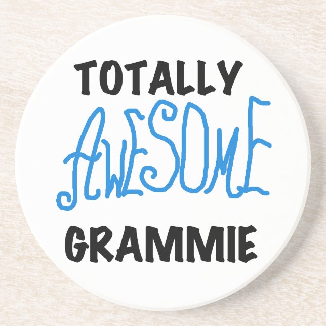 Totally Awesome Grammie Blue T-shirts Gifts Drink Coaster (Front)