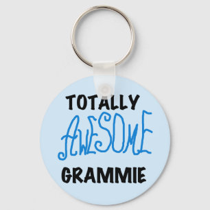 Totally Awesome Grammie Blue T-shirts Gifts Keychain