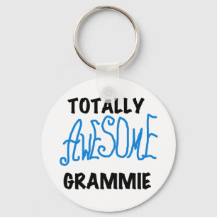Totally Awesome Grammie Blue T-shirts Gifts Keychain