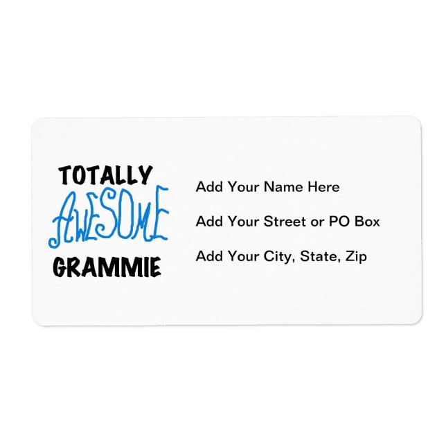 Totally Awesome Grammie Blue T-shirts Gifts Label (Front)