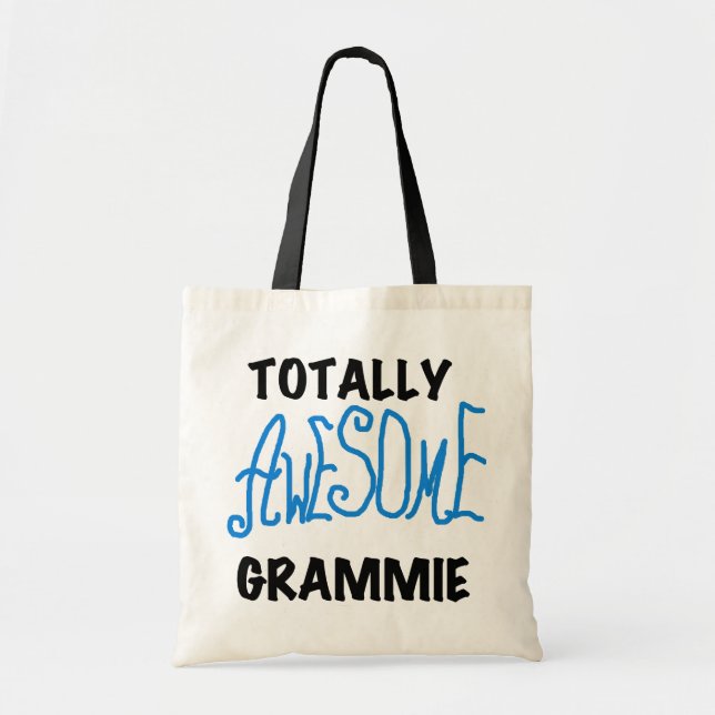 Totally Awesome Grammie Blue T-shirts Gifts Tote Bag (Front)