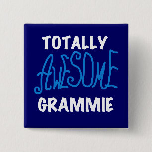 Totally Awesome Grammie Blue Tshirts Gifts Button