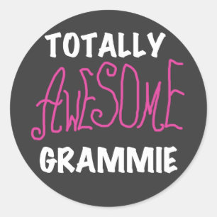 Totally Awesome Grammie Pink T-shirts Gifts Classic Round Sticker