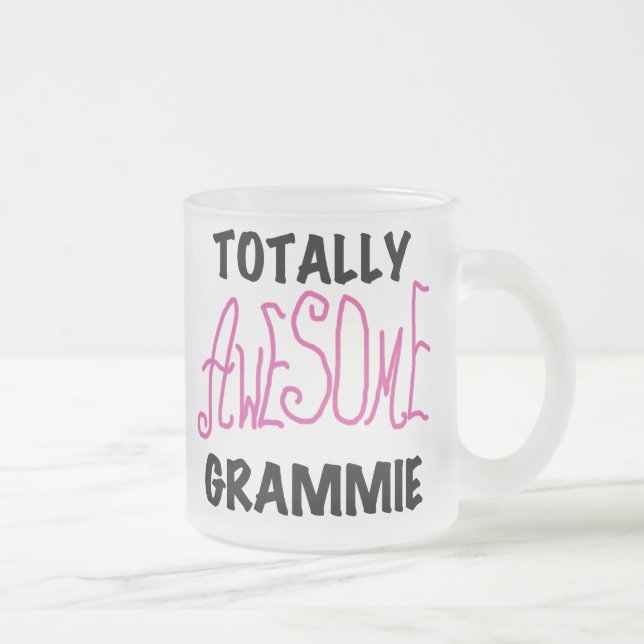 Totally Awesome Grammie Pink T-shirts Gifts Frosted Glass Coffee Mug (Right)