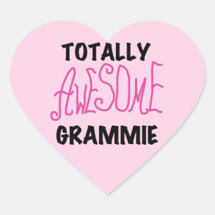 Totally Awesome Grammie Pink T-shirts Gifts Heart Sticker