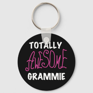 Totally Awesome Grammie Pink T-shirts Gifts Keychain