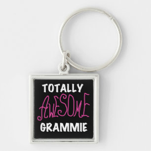 Totally Awesome Grammie Pink T-shirts Gifts Keychain