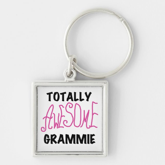 Totally Awesome Grammie Pink T-shirts Gifts Keychain (Front)