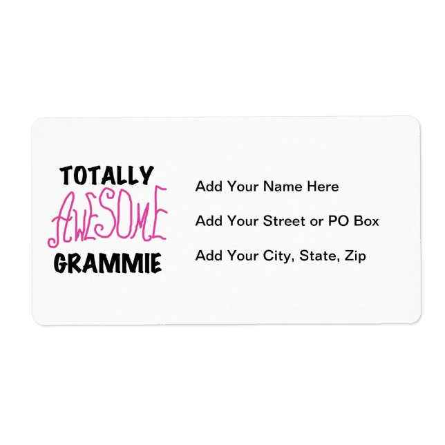 Totally Awesome Grammie Pink T-shirts Gifts Label (Front)