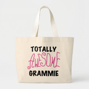 Totally Awesome Grammie Pink T-shirts Gifts Large Tote Bag