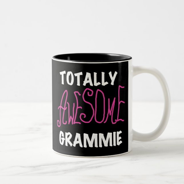 Totally Awesome Grammie Pink T-shirts Gifts Two-Tone Coffee Mug (Right)