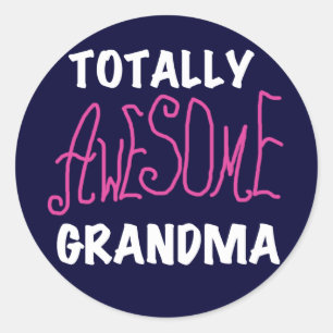 Totally Awesome Grandma Pink T-shirts and Gifts Classic Round Sticker