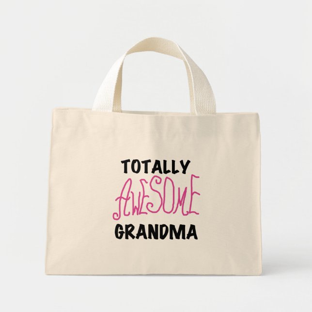 Totally Awesome Grandma - Pink Tshirts and Gifts Mini Tote Bag (Front)