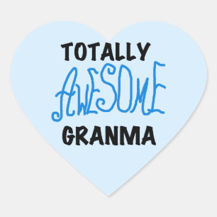 Totally Awesome Granma Blue Tshirts Gifts Heart Sticker