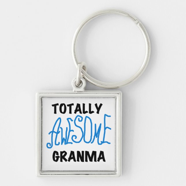 Totally Awesome Granma Blue Tshirts Gifts Keychain (Front)