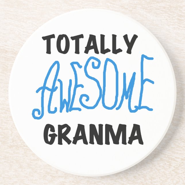 Totally Awesome Granma Blue Tshirts Gifts Sandstone Coaster (Front)