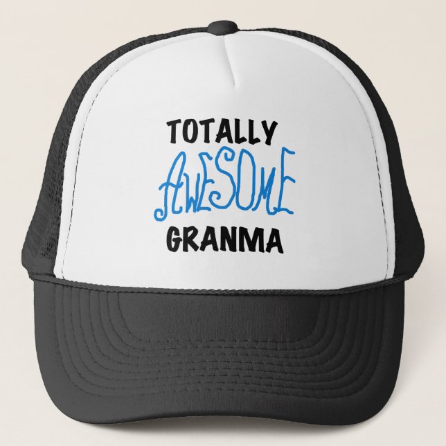 Totally Awesome Granma Blue Tshirts Gifts Trucker Hat (Front)