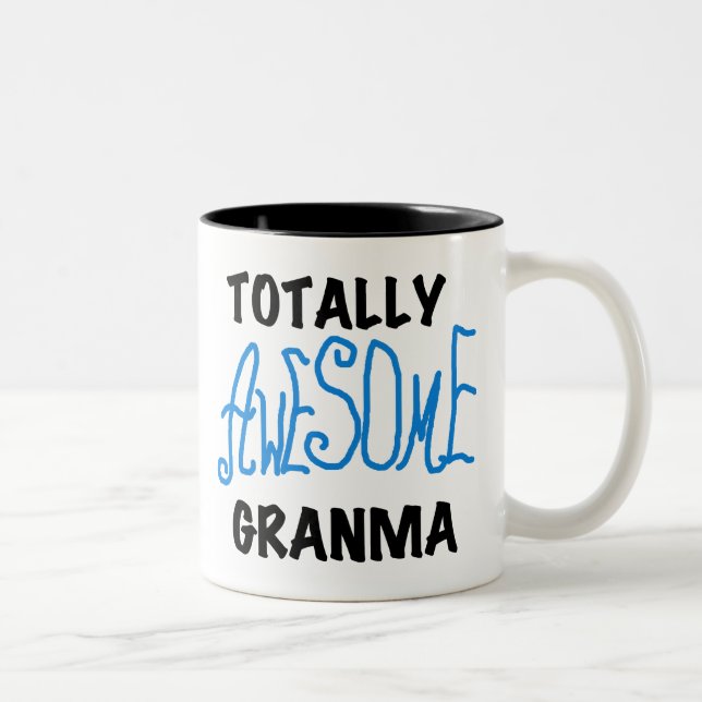 Totally Awesome Granma Blue Tshirts Gifts Two-Tone Coffee Mug (Right)