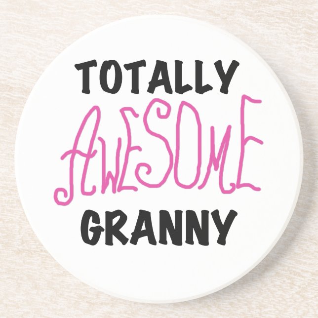 Totally Awesome Granny Pink Tshirts and GIfts Drink Coaster (Front)