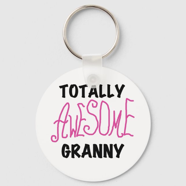 Totally Awesome Granny Pink Tshirts and GIfts Keychain (Front)