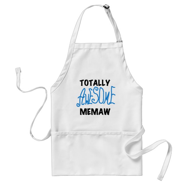 Totally Awesome Memaw Blue T-shirts and Gifts Adult Apron (Front)