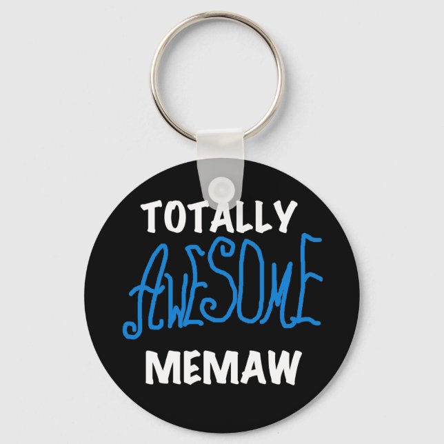 Totally Awesome Memaw Blue T shirts and Gifts Keychain (Front)