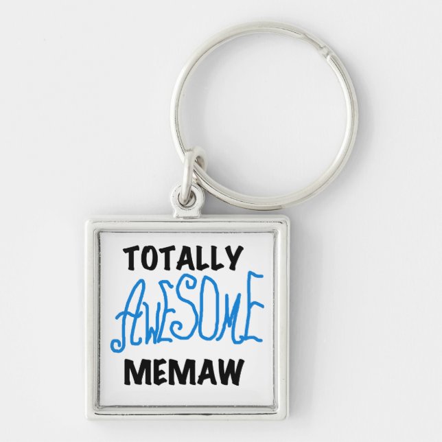 Totally Awesome Memaw Blue T-shirts and Gifts Keychain (Front)