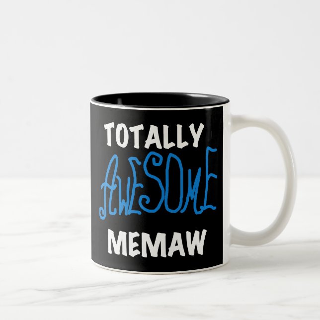Totally Awesome Memaw Blue T shirts and Gifts Two-Tone Coffee Mug (Right)