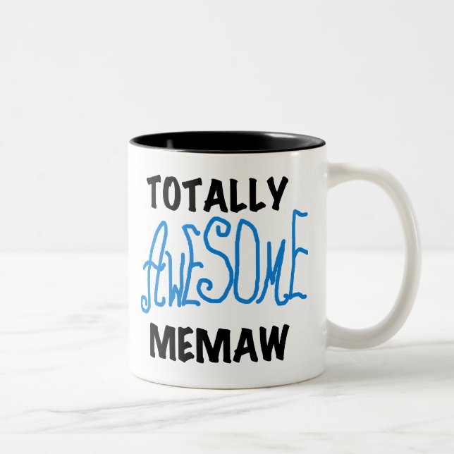 Totally Awesome Memaw Blue T-shirts and Gifts Two-Tone Coffee Mug (Right)