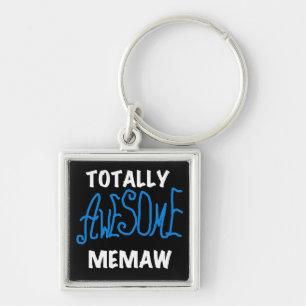 Totally Awesome Memaw Blue T-shirts Keychain
