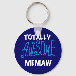 Totally Awesome Memaw Blue T-shirts Keychain