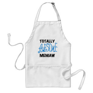 Totally Awesome Memaw Blue Tshirts and GIfts Adult Apron