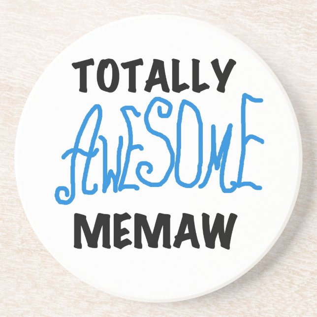 Totally Awesome Memaw Blue Tshirts and GIfts Drink Coaster (Front)