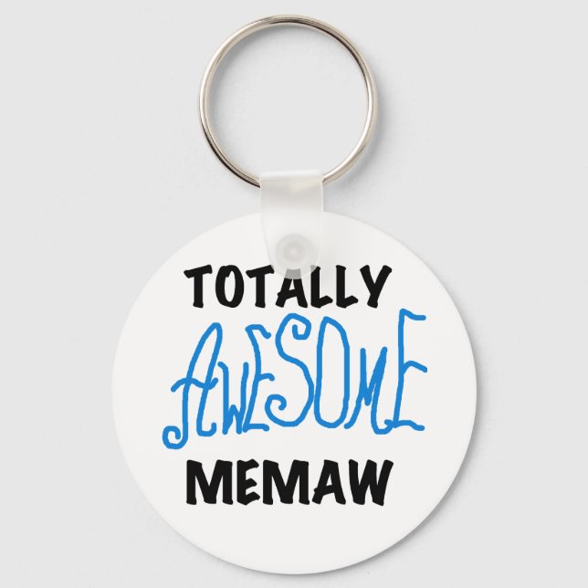 Totally Awesome Memaw Blue Tshirts and GIfts Keychain (Front)