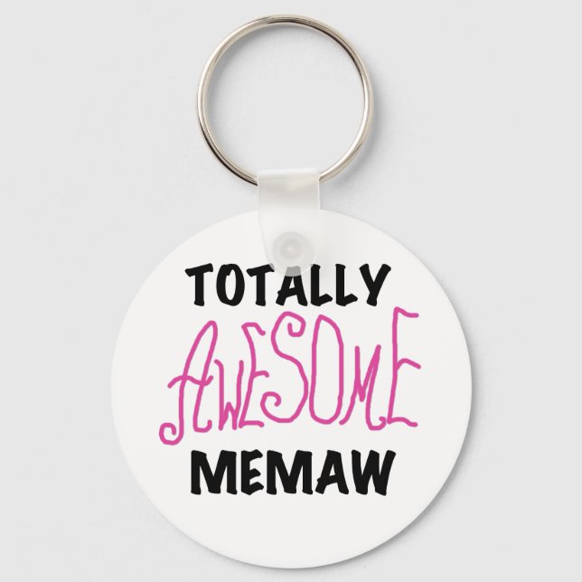 Totally Awesome Memaw Pink T-shirts and Gifts Keychain (Front)