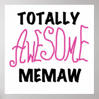 Totally Awesome Memaw Pink T-shirts and Gifts